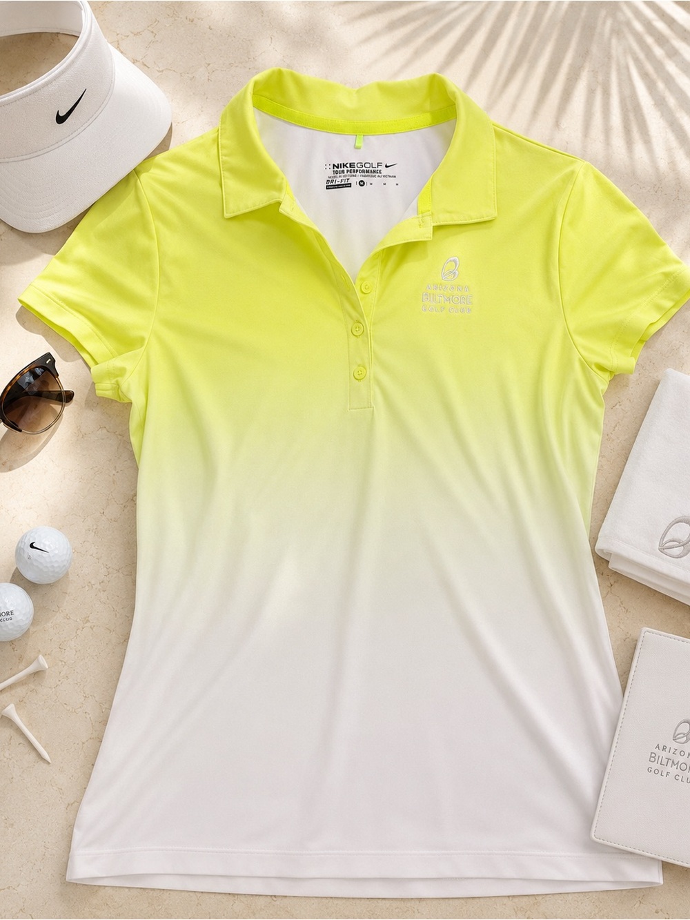NWOT | Nike Golf Arizona Biltmore Dri-FIT Polo Women’s M Neon Green Yellow White